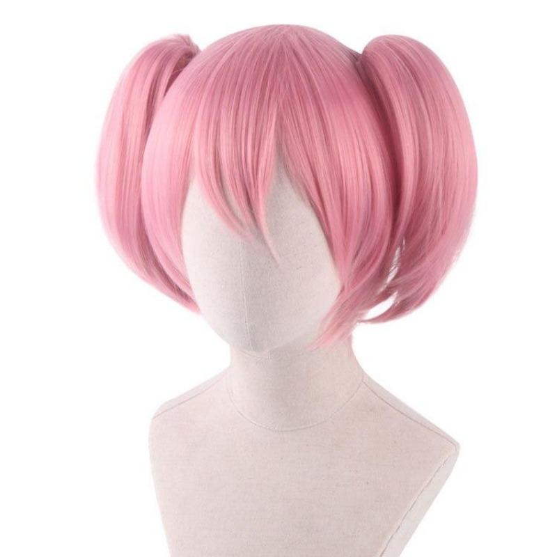 Аниме 35 см Puella Magi Madoka Magica Madoka Kaname косплей парик розовый зажим на хвостики термостойкие парики из синтетических волос + шапочка для парика