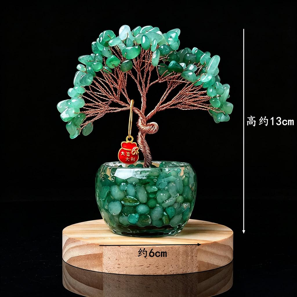 Natural crystal shake money fortune tree fish tank ornament office ornament lucky small ornament creative transshipment gift