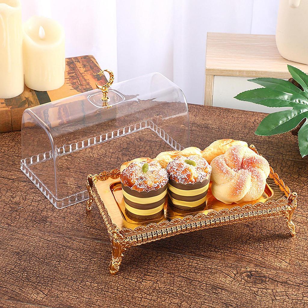Butter Dish Food Tray Moon Decor Cookies Cake Display Stand Serving with Lid for