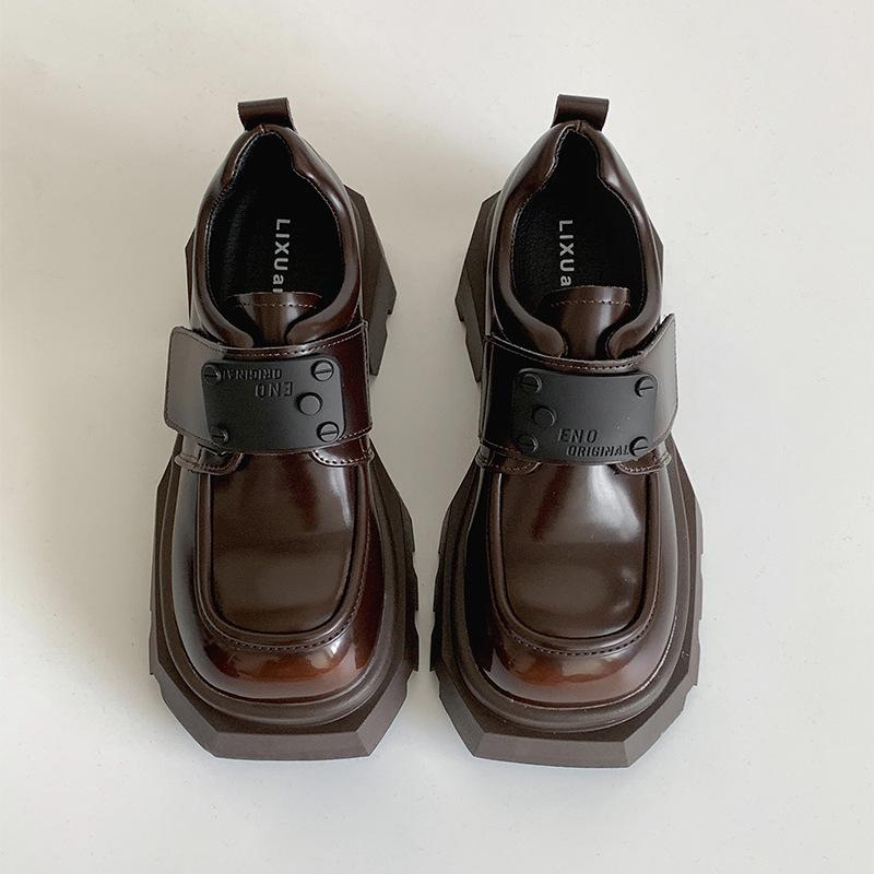 Весна и лето новая мода толстый каблук маленькие кожаные туфли платформа лоферы маффин одинарные туфли универсальные туфли Мэри Джейн высокие каблуки женщины