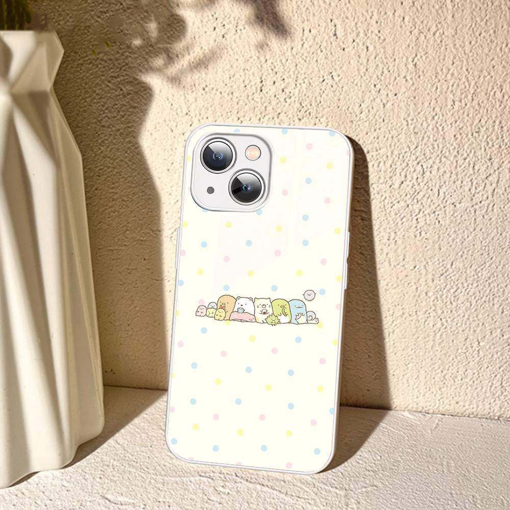 Мультяшное закаленное стекло Sumikko Gurashi для iPhone 14 13 12 11 Pro Mini XS MAX 14Plus X XS XR Чехол