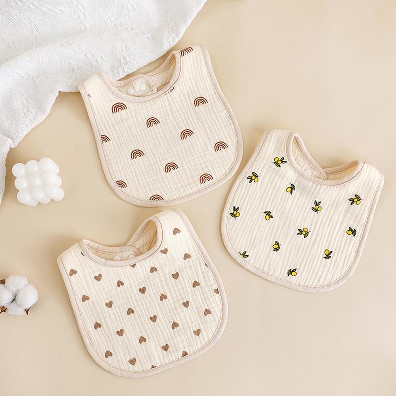 New Gauze U-shaped Baby Bibs Cute 6 Layers Cotton Saliva Towel Newborn Burp Cloths Bandana Scarf for Boy Girl Feeding Drool Bib