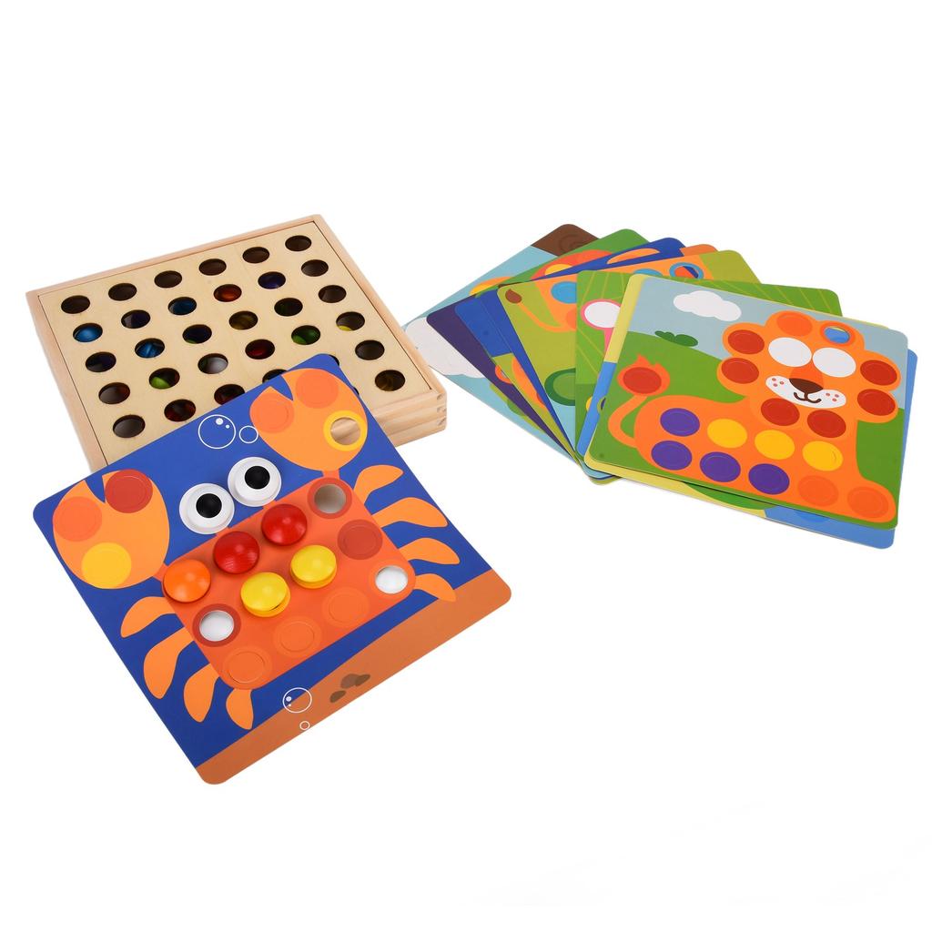 Matching Mosaic Pegboard Toys Mushroom Peg Button Art Toy Early Learning Toys for Children