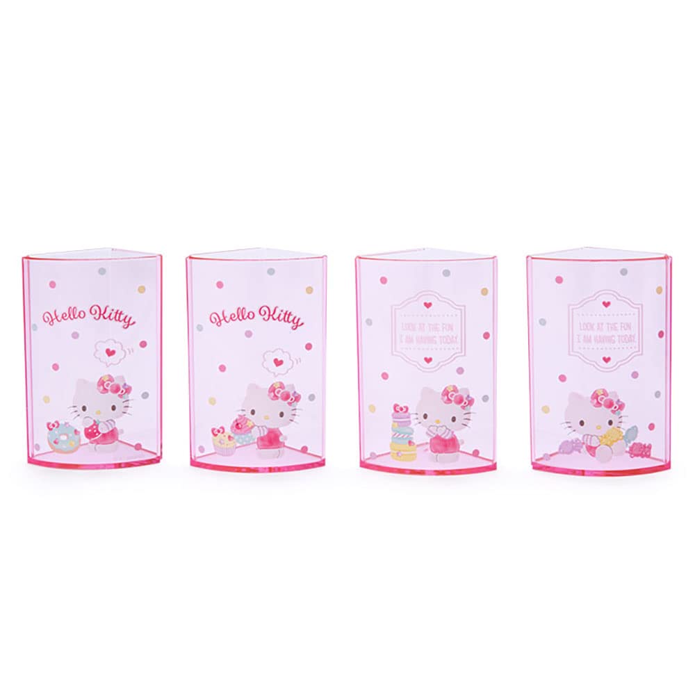Sanrio Розовый Пластиковый Держатель для Ручек Hello Kitty Вращающийся Держатель для Ручек для Макияжа Питомца 213110 Подставка, 360-градусный для Косметики, Кистей, Тюля, Персонаж,