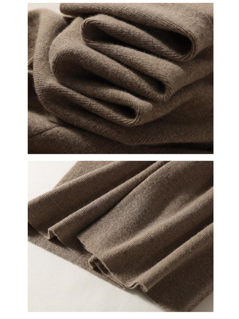 Женские драпирующиеся шерстяные брюки с высокой посадкой и широкими штанинами, осенне-зимний стиль, мягкие, универсальные, повседневные, длиной до пола, вязаные прямые штанины.