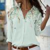 Casual Long Sleeve Print Shirt Women Spring Loose Vintage Blouses Women Tops Fashion Office Button Up Female Shirts Blusas 19783