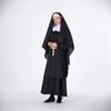 Хэллоуинский костюм монахини Ближневосточное арабское черное одеяние Взрослое маскарадное платье