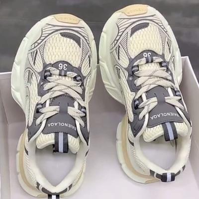 Универсальные кроссовки для папы, женские повседневные туфли на платформе, весенне-летние сетчатые дышащие спортивные туфли для улицы