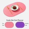 4PCS Leather Placemats Oval Double Sides 2 Colors Waterproof Nordic Modern Kitchen Decor for Home Dining Table Plates Cups Pads