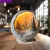 Акриловая многослотовая вращающаяся елочная игрушка Санта-Клаус: Мультяшный рождественский подарок на рабочий стол