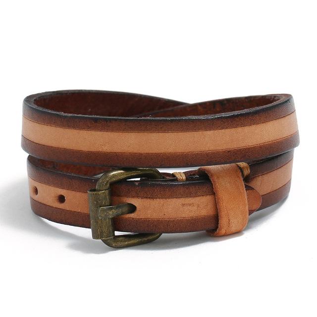 Men Bracelets Punk Rivet Wide Leather Multilayer Motorcycle Cycling Club Wrap Goth Bracelet For Women Charm Couple Hand Jewelry