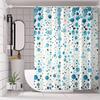 1pc Polyester Shower Curtain with Blue Polka Dots - No-Drill Hooks, Machine Washable Bathroom Decor for All Seasons
