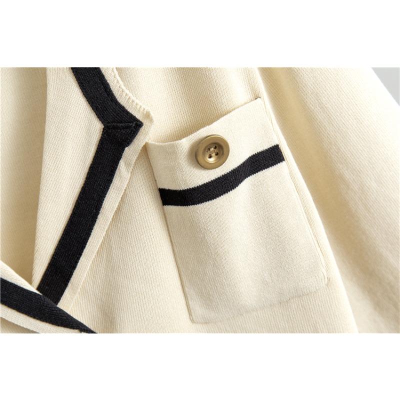 Spring and Autumn Women's Knitted Wide Leg Pants Short Small Fragrance Fashion Casual Pant Suit