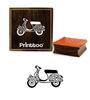 Printtoo Diary Card Scooter Design Square Wooden Rubber Stamp Craft Print Block-2 x 2