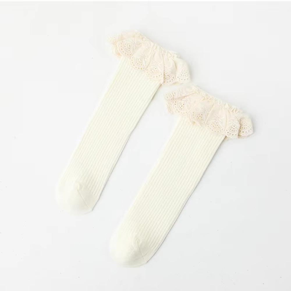 Soft Knee High Socks Lace Stuff Long Socks Leg Warmers Princess Stockings