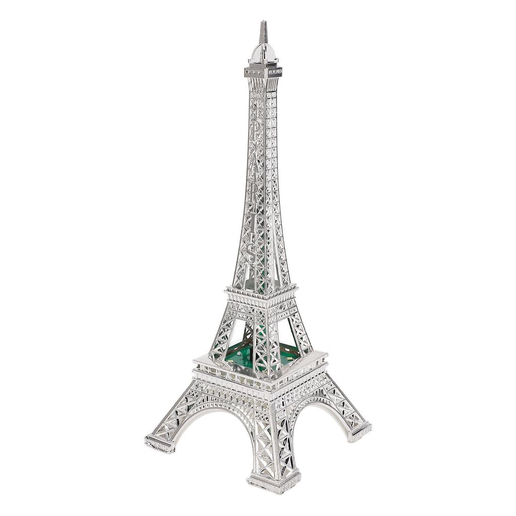 LED Tower Model Zinc Alloy Electroplating Exquisite Carving Light Up France Tower Ornament for Home Decor