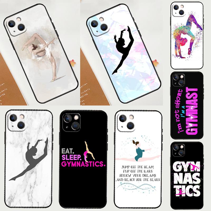 Love Gymnastics Case For iPhone 13 12 11 14 15 16 Pro Max Mini XR XS X Plus Silicone Bumper Cover Capa