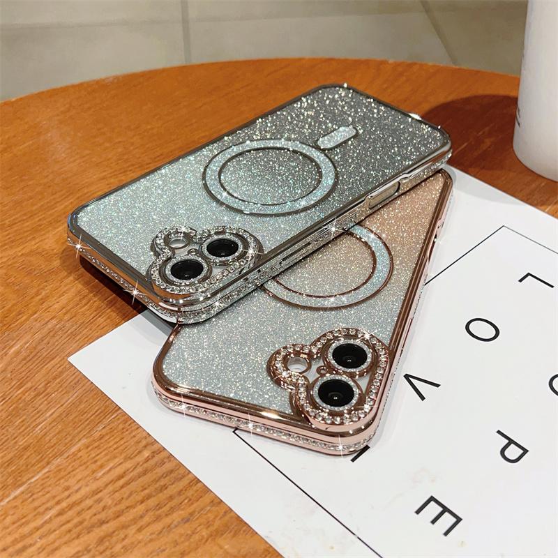 Модный магнитный чехол Bling Diamond для iPhone 16 15 Plus 14 13 Pro Max 12 Чехол Samsung Galaxy A56 A36 A26 A16 A55 A35 A25 A15 A54 A34 S25 S24 Чехлы