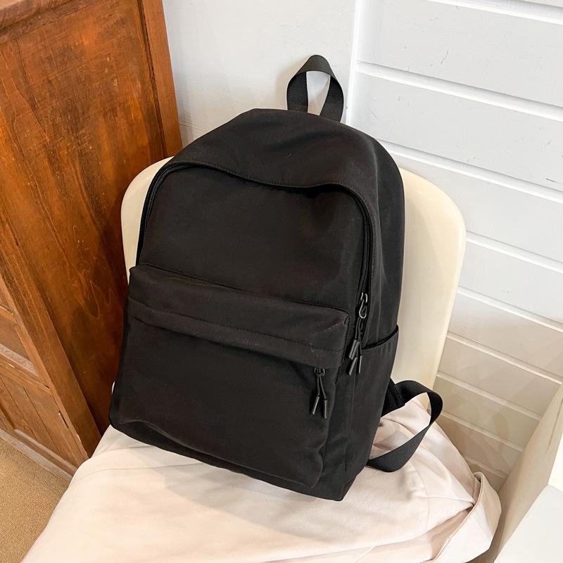 TS JYL laptop bag,INS Backpack Japanese School Bag Simple Solid Nylon Waterproof Student