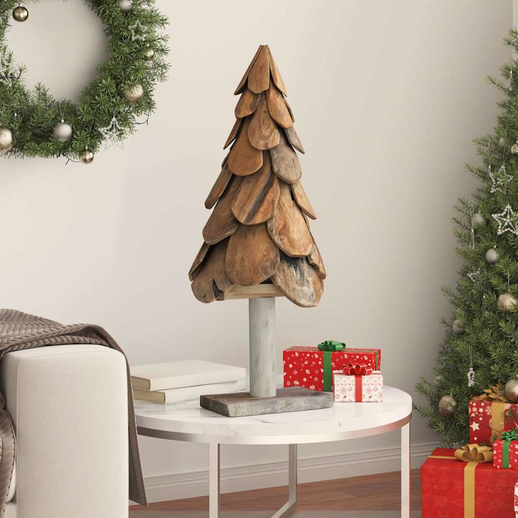 Christmas Tree with Stand Brown 91 cm Solid Teak Wood