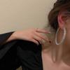 Серьги-кольца геометрической формы с полной инкрустацией бриллиантами, серьги в стиле нишевой моды, европейские и американские ретро-серьги с преувеличенным дизайном для женщин