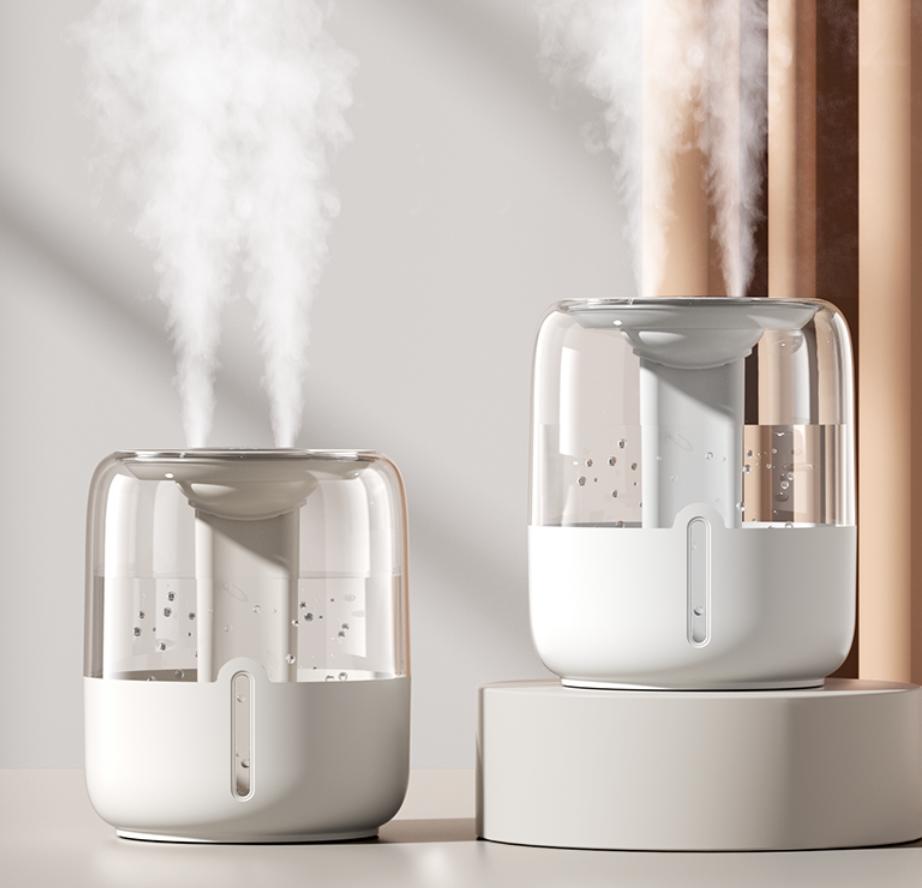 2025 New Upgraded Digital Dual Spray Humidifier Portable Large Capacity 4-liter Cold Mist Home Ambient Light Air Humidifier