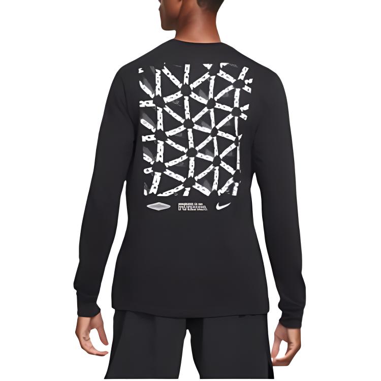 Nike Dri-Fit Футболка с круглым вырезом и буквенным принтом с логотипом, мужские топы, черные DH0714-010
