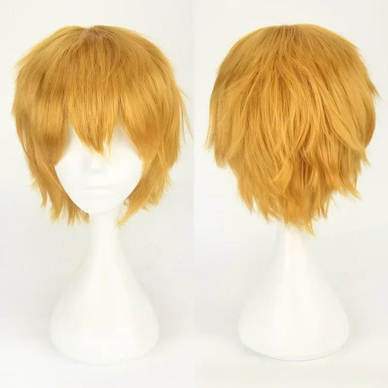 Аниме Mystic Messenger 707 Косплей Синтетический Парик Короткий Красно-Оранжевый Термостойкий Парик для Косплея