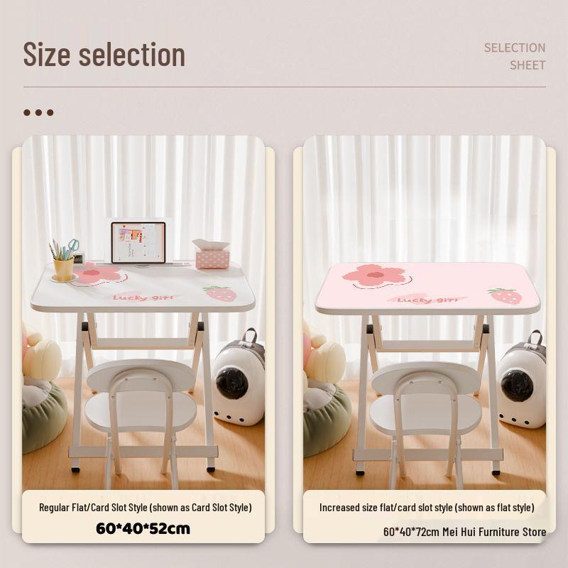 Детский портативный многофункциональный складной стол для учебы и набор стульев - Не требует установки