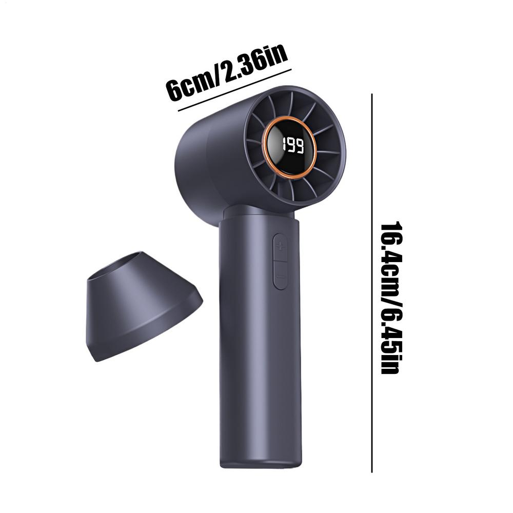 Rechargeable Portable Fan Handheld Fan 1 Speeds Blower With Digital Display For Travel Vacation Camping Hiking Backpacking Beach