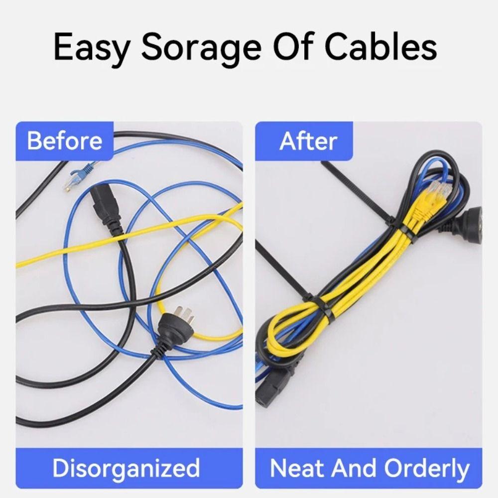 100pcs Reusable Cable Ties Random Colors Strapping Tape Household Goods Bundle Belt  Home