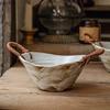 Керамическая миска из пеньковой веревки с двумя ушками, ретро-миска для фруктового салата, миска для десерта, толстые миски для супа, посуда для гостиничной молекулярной кухни