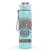 1PC Champions tigers orange text print 750ml colorful plastic sports water bottle leakproof pop up lid with straw for outdoor work home use