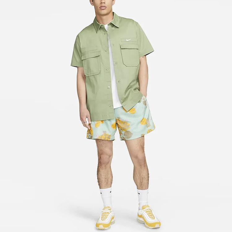 Nike Спортивная одежда Authentics All Over Print Прямые шорты мужские шорты эмалево-зеленые FJ1651-308