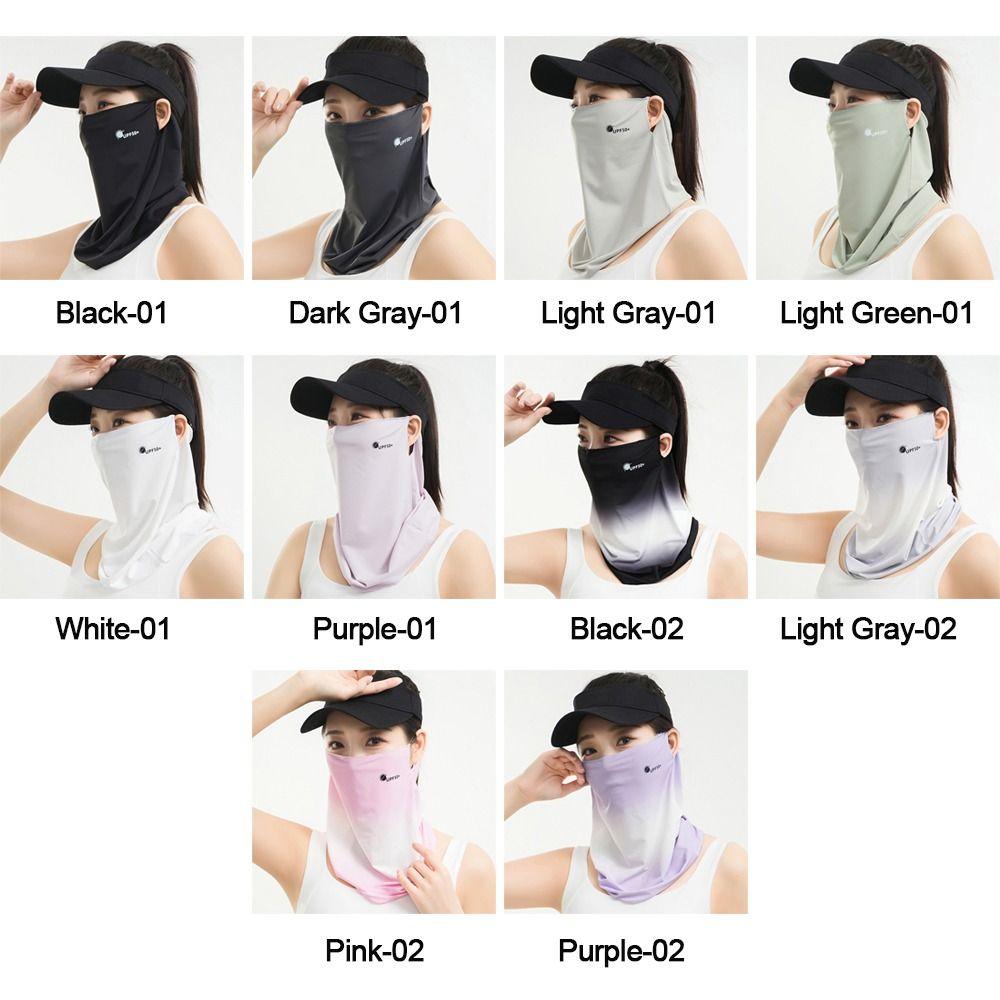 Ear Hanging Ice Silk Face Mask UV Protection Face Cover Portable Sunscreen Face Veil