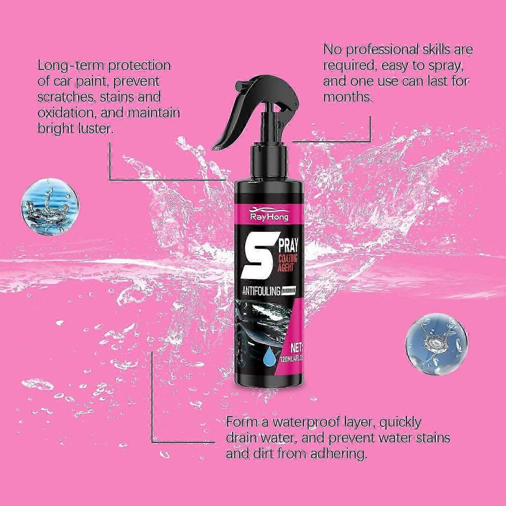 Premium Car Coating Spray - 120ml Anti-Fouling & UV Protection for Paint & Glass, Easy Fast-Drying Surface Cleaner & Brightener