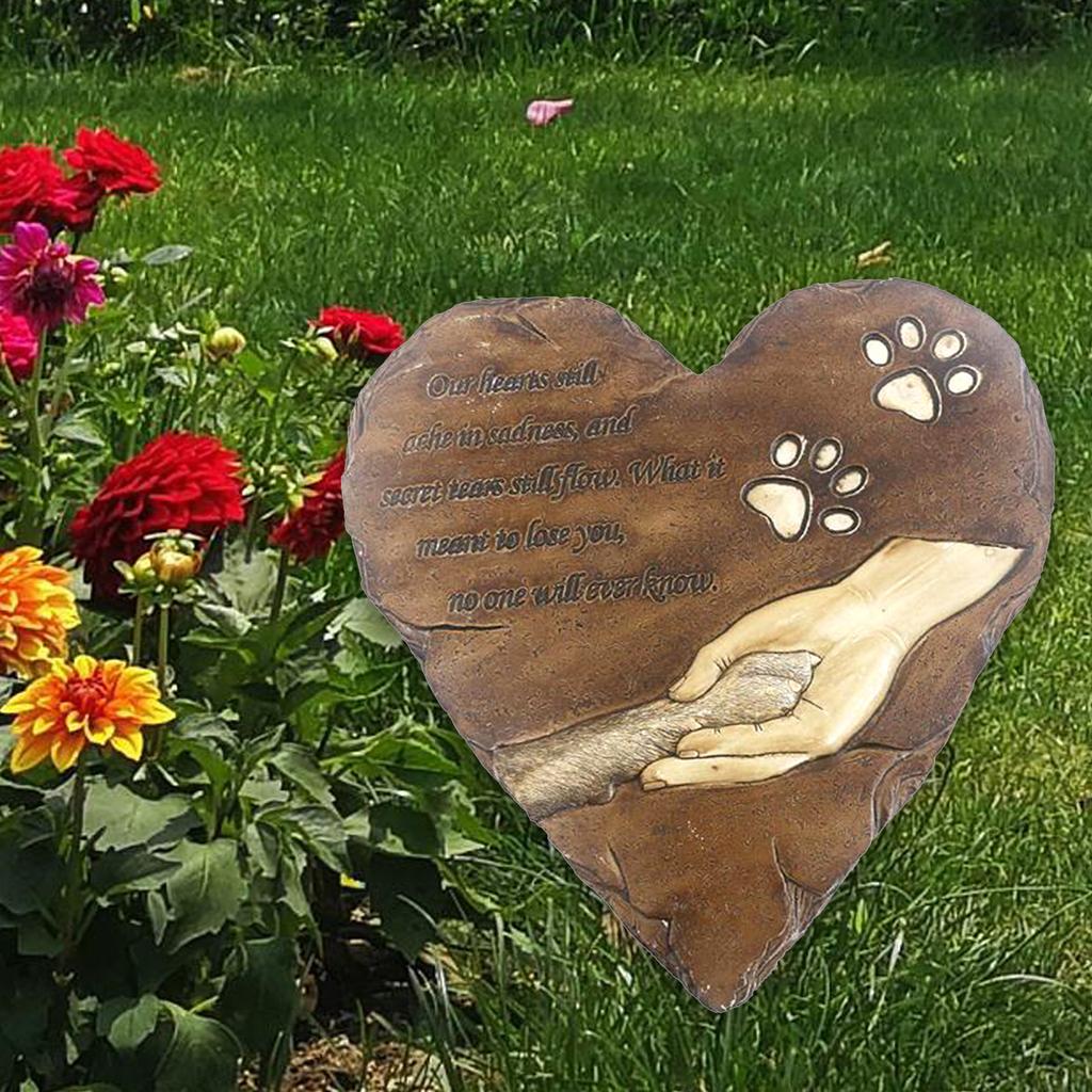 Pet Memorial Gifts Loss Of Pet Dog Gravestone Memorial Stone Paw Print Pet Memorial Headstone for Patio Porch Outdoors