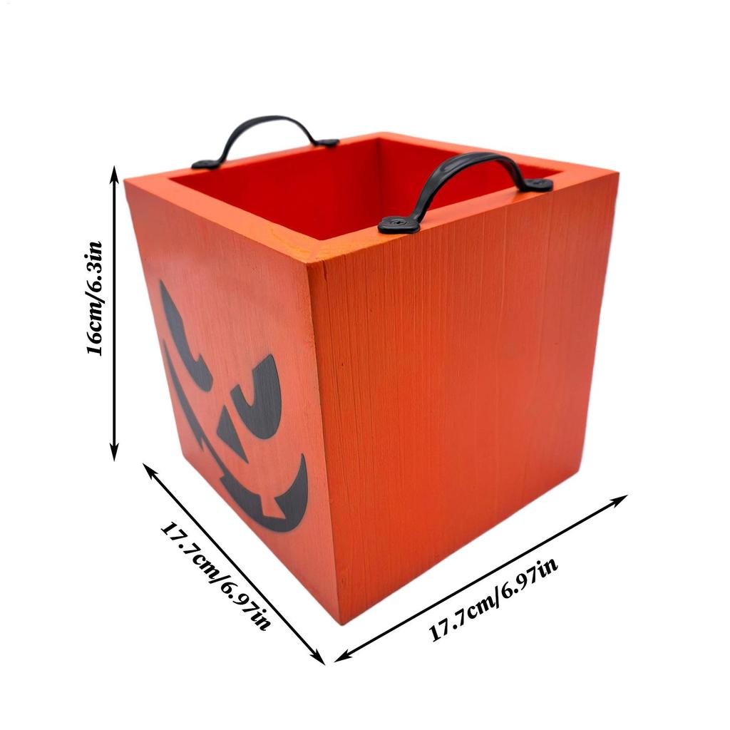 Halloween Boxes For Treats Wooden Square Candy Container Party Supplies For Kids Adults Holiday Family Gathering Classroom Home
