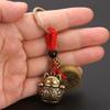 Латунный Maneki-Neko Пять Императорских Монет Брелок - Счастливый Кот Автомобильный Подвеска Украшение Подарок