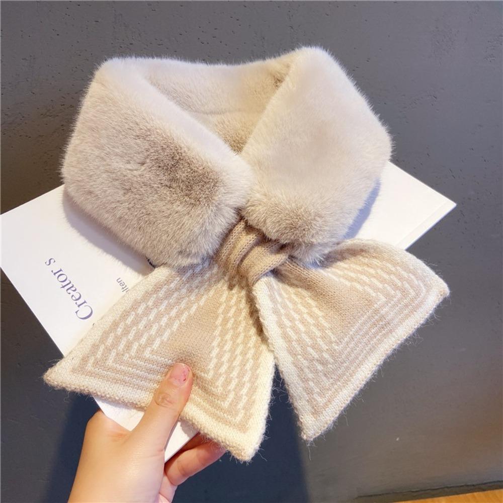 Thicken Neck Scarf Faux Rabbit Fur Plush Scarf Cute Neck Warmer  Winter