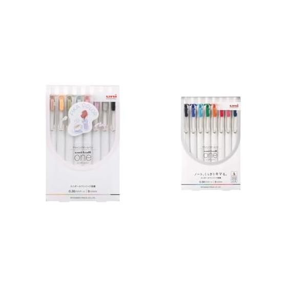 Гелевая ручка Mitsubishi Pencil Uni-ball One 0,38 Цвет Fika Набор из 8 цветов UMNS38FC8C + Гелевая ручка Uni-ball One 0,38 Набор из 8 цветов UMNS388C Каждый