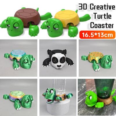 Творческая новинка Turtle Coaster 3D Printed Cup Pad Under Glass Pad with Funny Expression для домашней кухни Tea Coffee Utensi