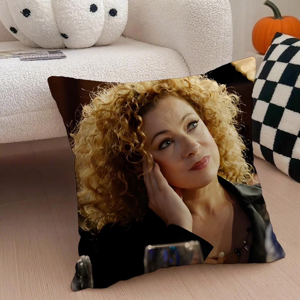 River Song Pillow Doctor Who Cushion Cushion Cover Throw Pillow Cover Hidden Button Durable Polyester Chair Cushion