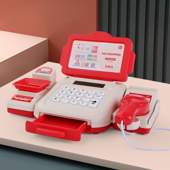Игрушки кассовый аппарат со сканером, калькулятором, обучающий набор игрушек кассового аппарата, портативные ролевые игры, игрушки для покупок для детей, интерактивное обучение