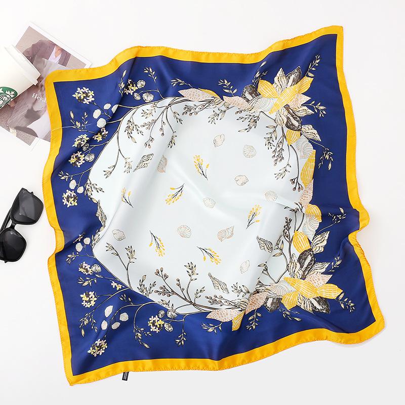 Spring/Summer New Women'S Silk Scarf 70 * 70cm Simulated Silk Twill Square Scarf Fashion Printed Large Square Scarf Professional Scarf