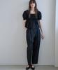 GRIDAJ Cotton Bio-Washed Belted Double-Pleated Pants _ Black