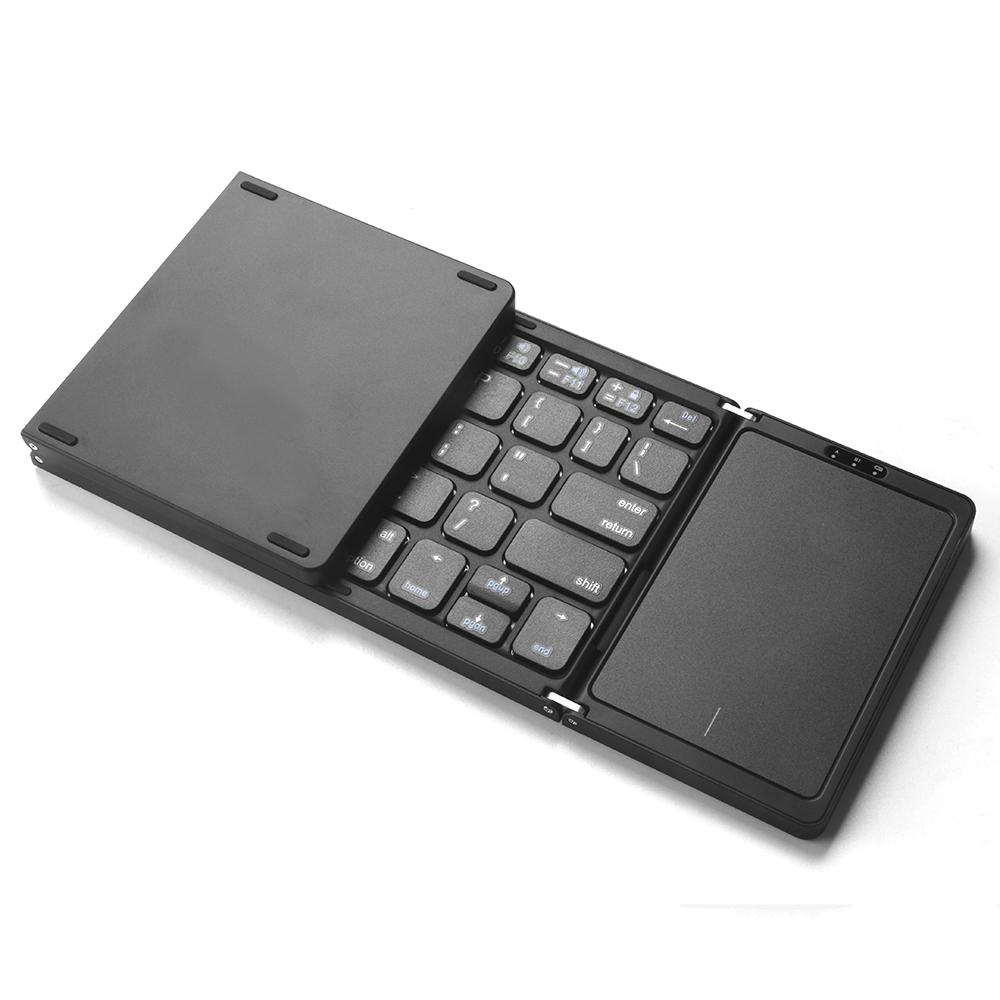 Bluetooth-клавиатура Tri-Bluetooth Складная клавиатура с тачпадом Портативная мини-клавиатура Перезаряжаемая клавиатура для ПК Windows Android IOS