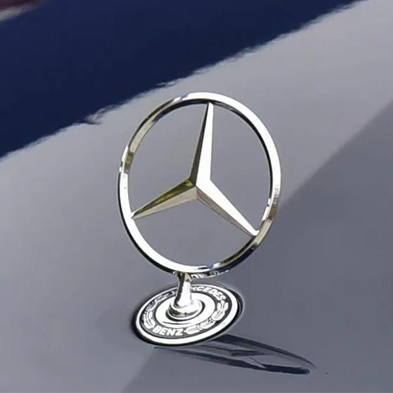Car Sticker 1Pcs 44mm 3D Zinc Alloy Car Front Hood Emblem Bonnet Label Badge for Mercedes Benz W204 W210 W220 W212 C180 C200 Car