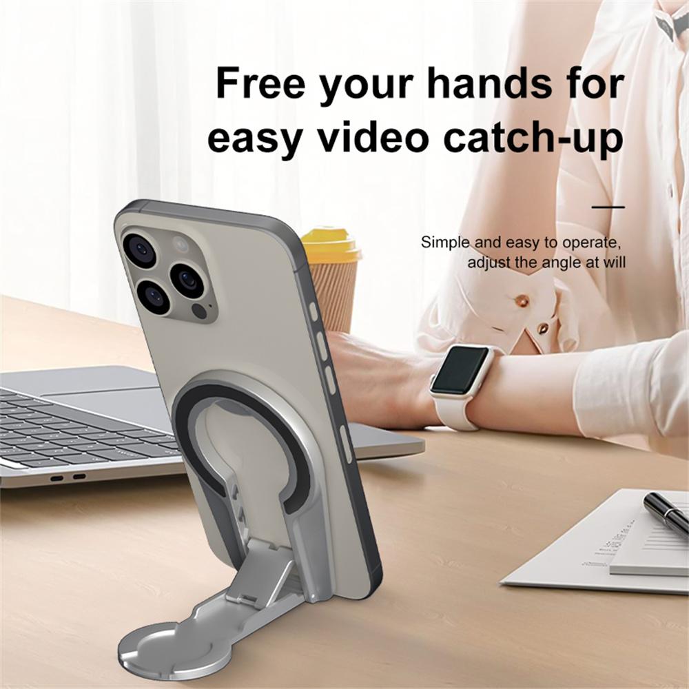 Dual-Side Magnetic Foldable Stand For Phones Tablets Compact Adjustable Viewing Angles Desktop Holder