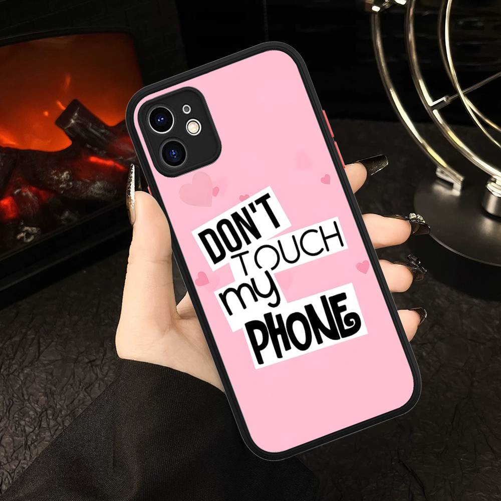 Чехол для телефона с рисунком "Не трогай мой телефон" для iPhone 16 15 14 13 12 11 Pro Max 7 8 6 6s Plus Матовый чехол